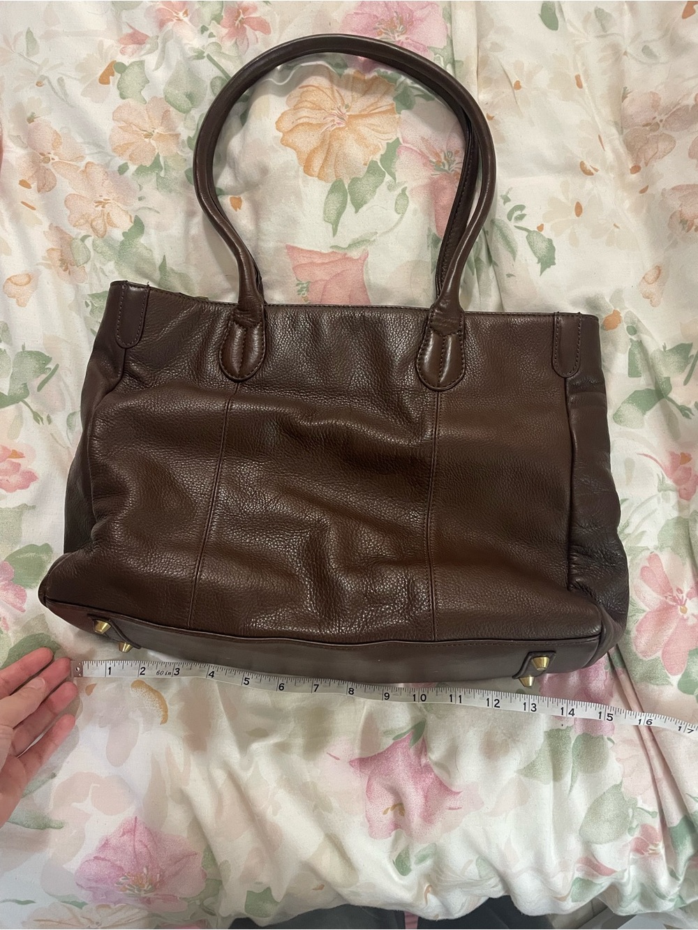 Classic Brown Leather Tote Handbag